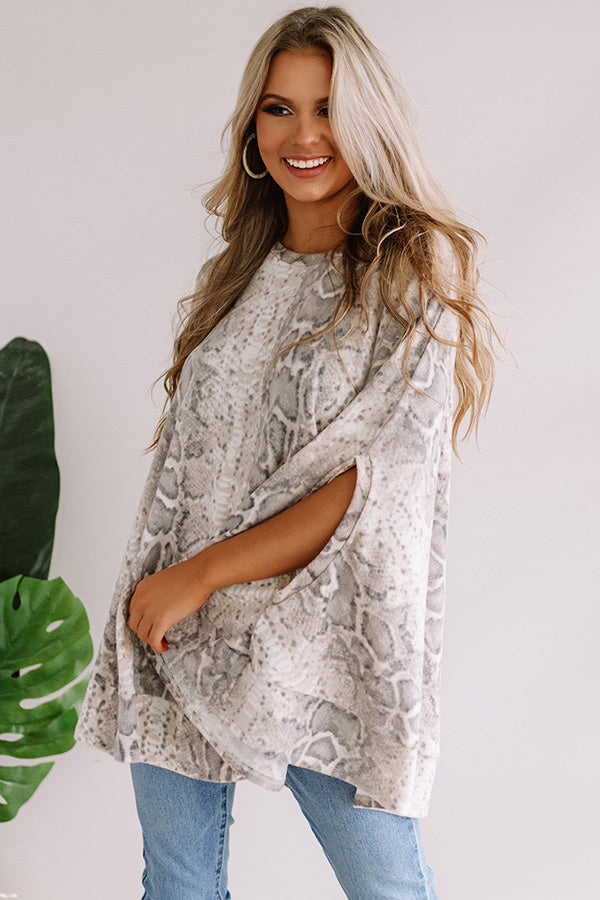 Got My Attention Snake Print Poncho Top Image - 3