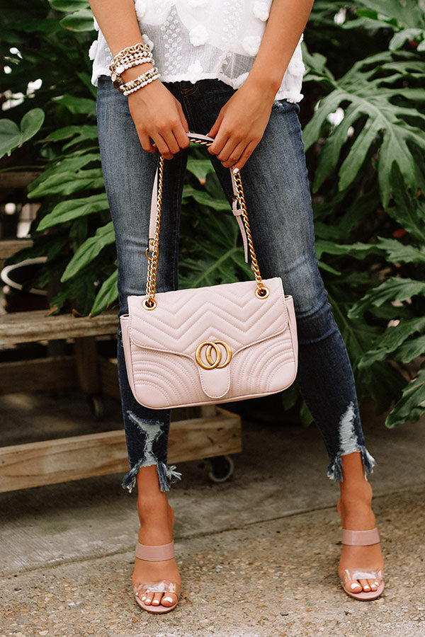 City Sleek Quilted Crossbody in Blush Image - 3