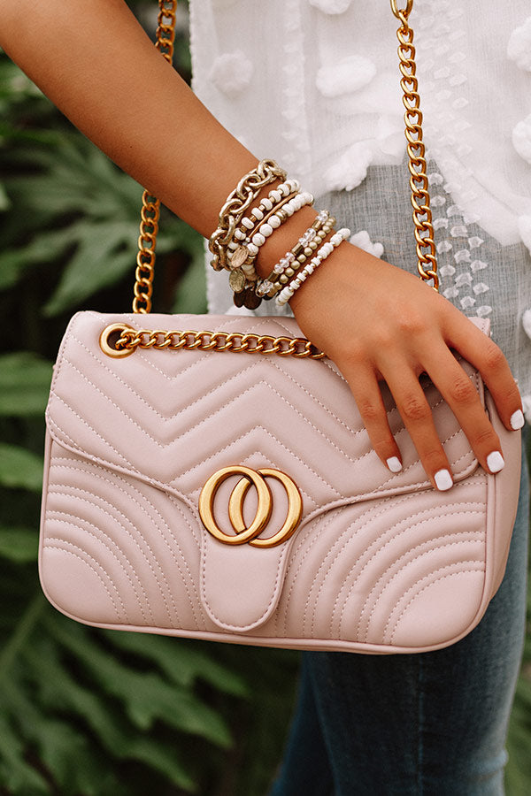 City Sleek Quilted Crossbody in Blush Image - 1