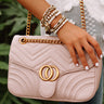 City Sleek Quilted Crossbody in Blush Image - 1