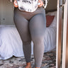 In My Element High Waist Fleece Legging In Charcoal  Curves Image - 1