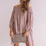 West Village Off Shoulder Dress In Dusty Purple Image - 1