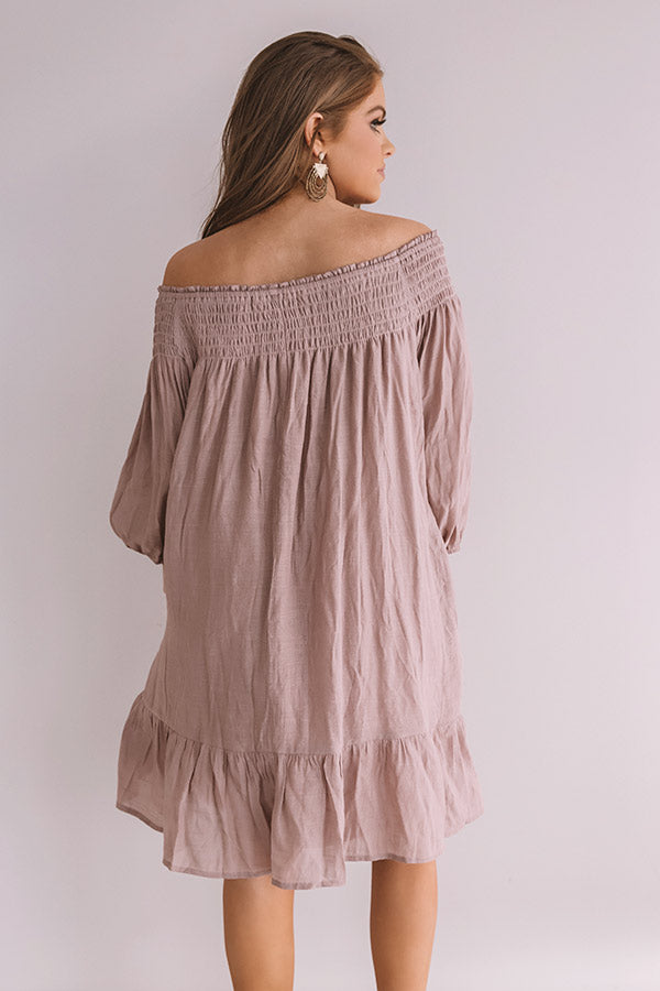 West Village Off Shoulder Dress In Dusty Purple Image - 5
