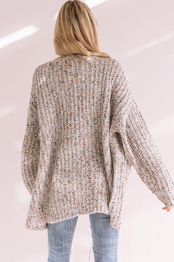 Snow Adorable Confetti Knit Cardigan In Grey • Impressions Online Boutique
