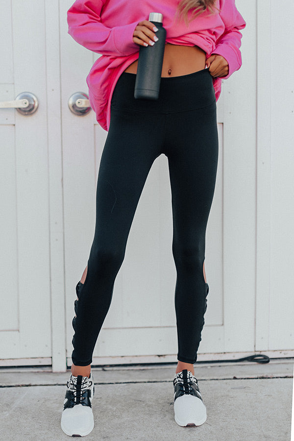 Pilates Then Prosecco High Waist Active Legging in Black Image - 2