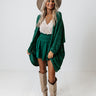 Latte Lifestyle Chenille Knit Cardigan in Green Image - 1