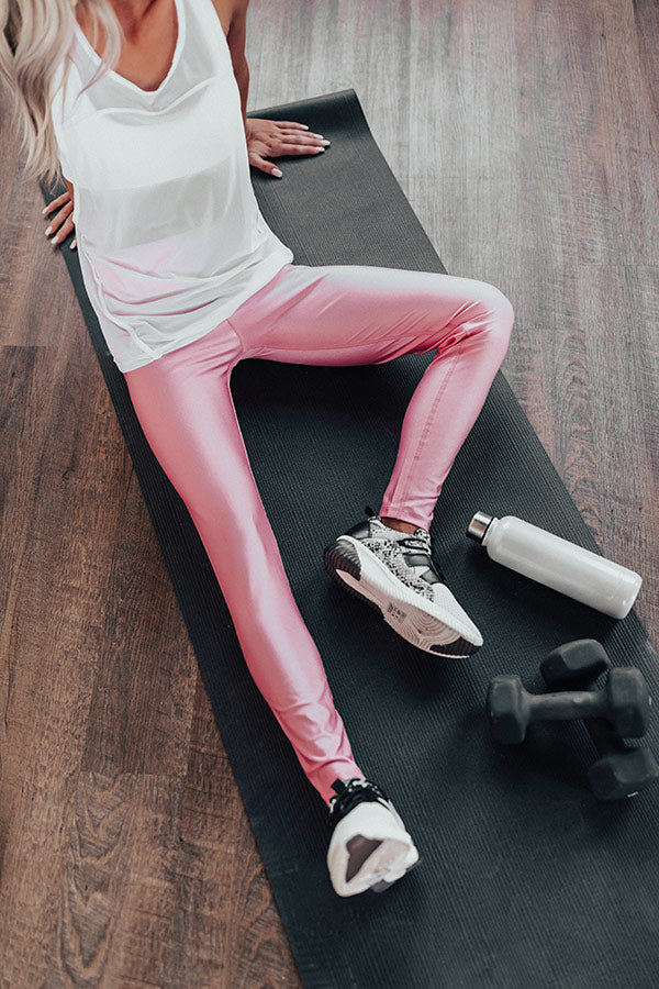 Think Happy Thoughts High Waist Legging in Pink