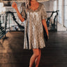 Ready To Shine Snake Print Sequin Shift Dress Image - 1