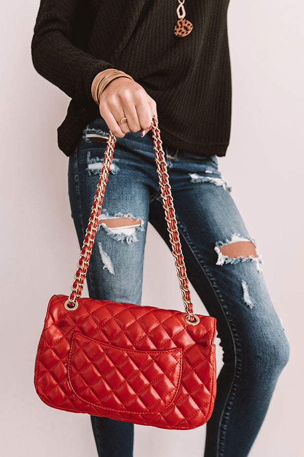 First Class Forever Quilted Crossbody In Red Image - 5