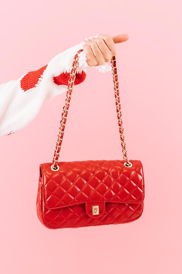 First Class Forever Quilted Crossbody In Red Image - 2