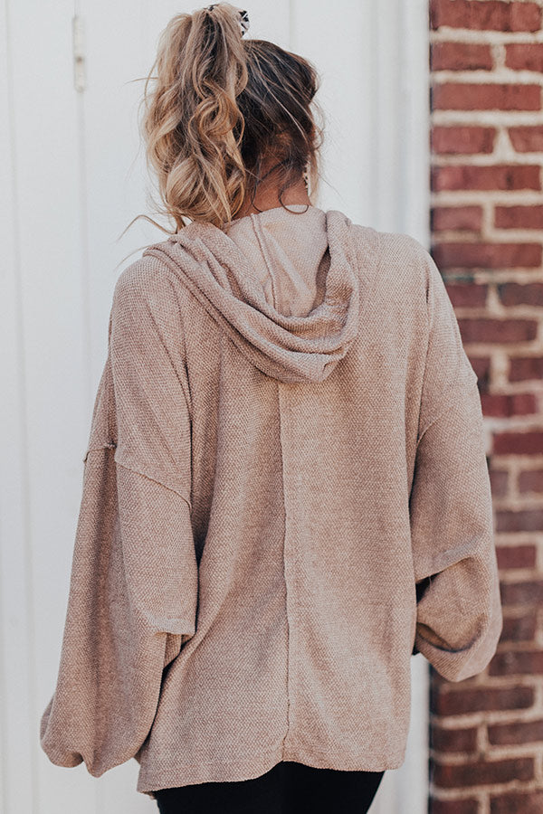 Warm Hugs Knit Hoodie In Iced Latte Image - 5