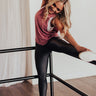 Think Happy Thoughts High Waist Legging in Charcoal Image - 1