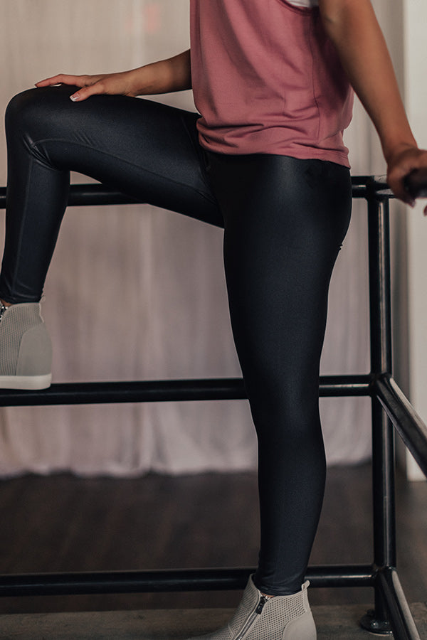 Think Happy Thoughts High Waist Legging in Charcoal Image - 4