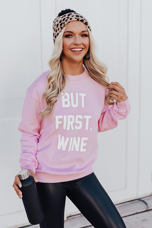 But First, Wine Sweatshirt Image - 2