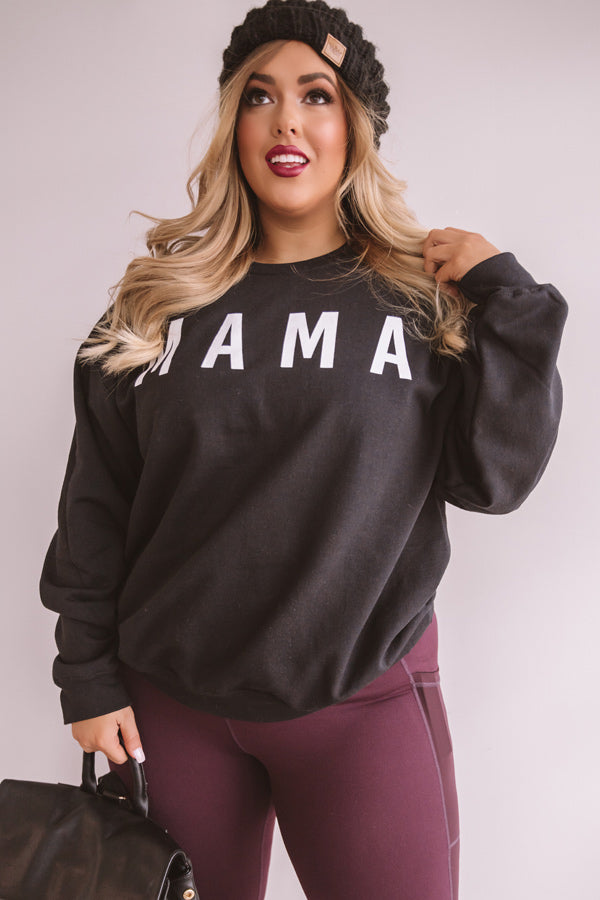 Mama Sweatshirt In Black Curves Image - 1