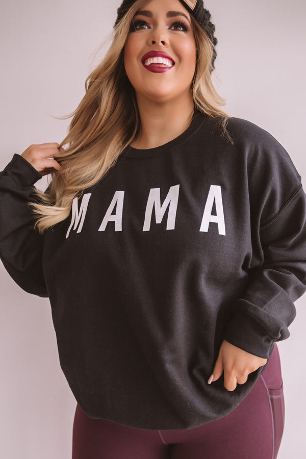 Mama Sweatshirt In Black Curves Image - 2