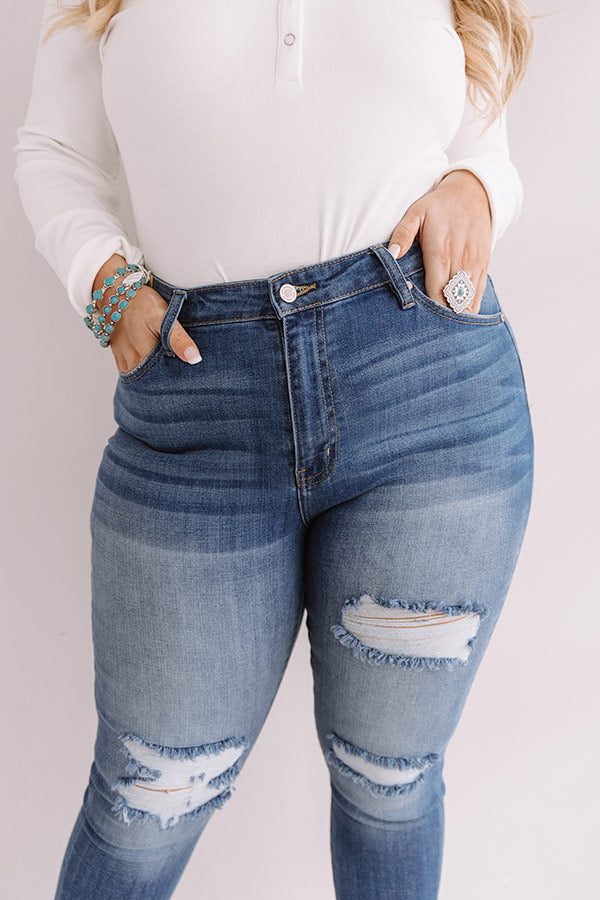 KanCan The Stella High Waist Distressed Ankle Skinny Curves Image - 3