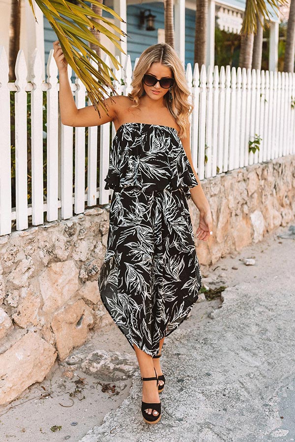 Palms In Paradise Jumpsuit in Black Image - 4