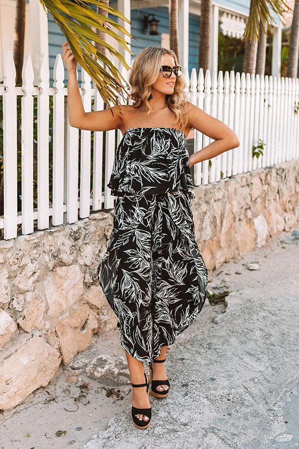 Palms In Paradise Jumpsuit in Black Image - 1
