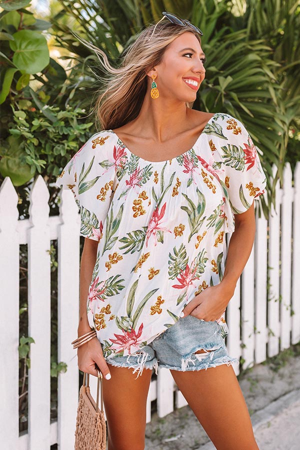 Pursuit Of Happiness Floral Shift Top Image - 4