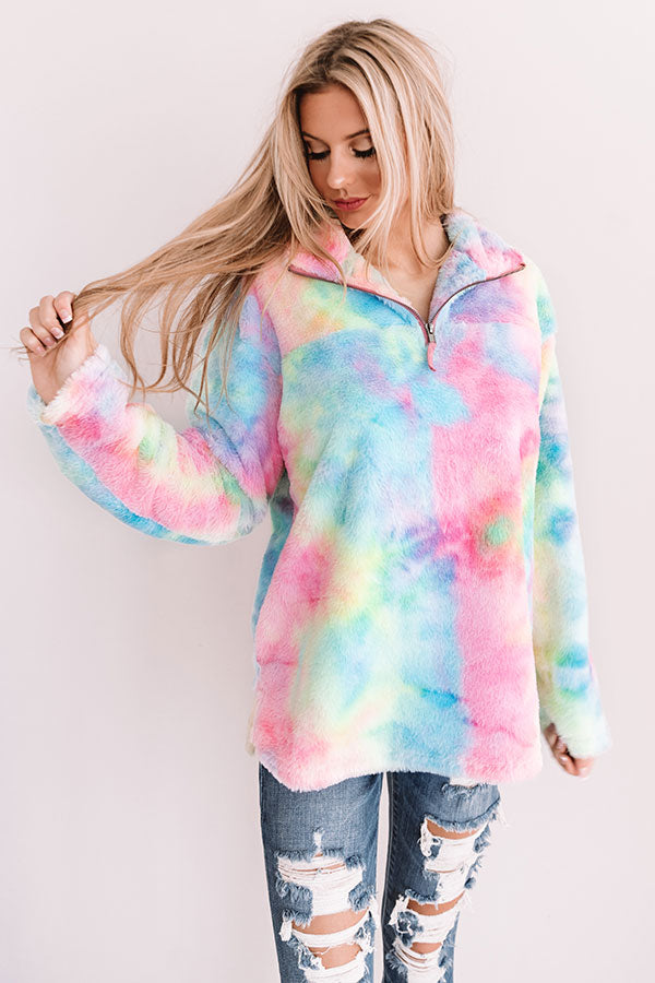 Valley Vibes Tie Dye Pullover In Pink Image - 4