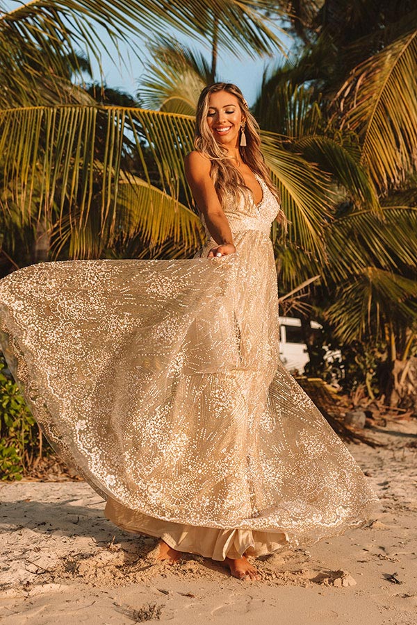 Glistening And Gorgeous Glitter Sequin Maxi Dress Image - 2