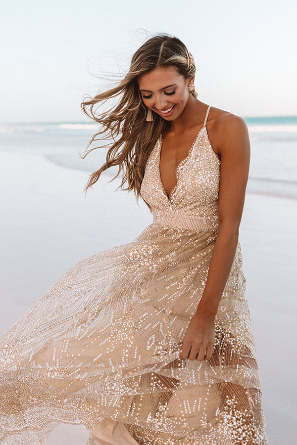 Glistening And Gorgeous Glitter Sequin Maxi Dress Image - 1