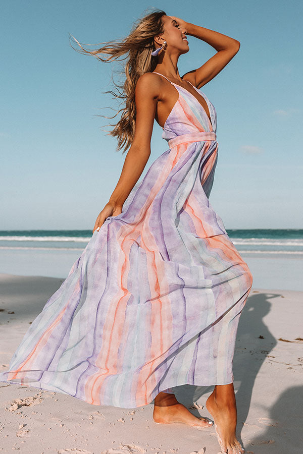 Watercolor Shores Maxi Dress in Lavender Image - 1