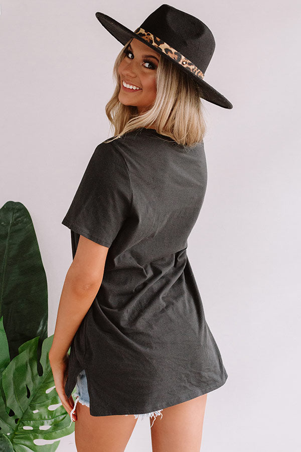 Leopard Lips Distressed Boyfriend Tee In Black Image - 5