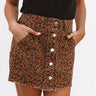 On The Radio Leopard Skirt in Camel Image - 1