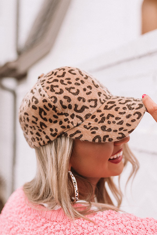 Hey Gorgeous Leopard Baseball Cap In Iced Mocha Image - 2