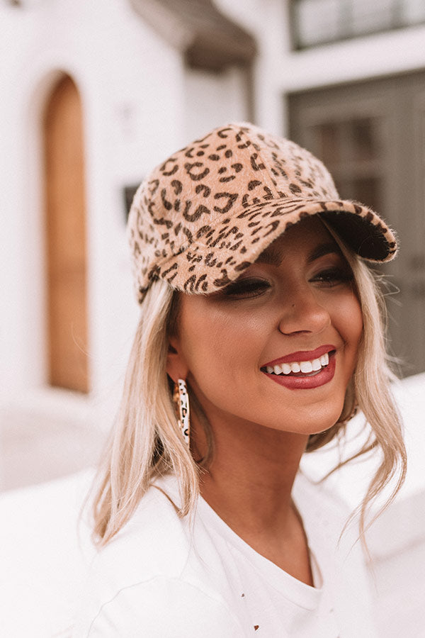 Hey Gorgeous Leopard Baseball Cap In Iced Mocha Image - 3