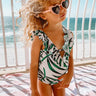Palms in Paradise One Piece Ruffle Children's Swimsuit Image - 1