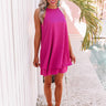 Brunch Date Shift Dress In Fuchsia Image - 1