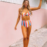 Tanning In Tulum Bikini Top in Multi Stripe Image - 1