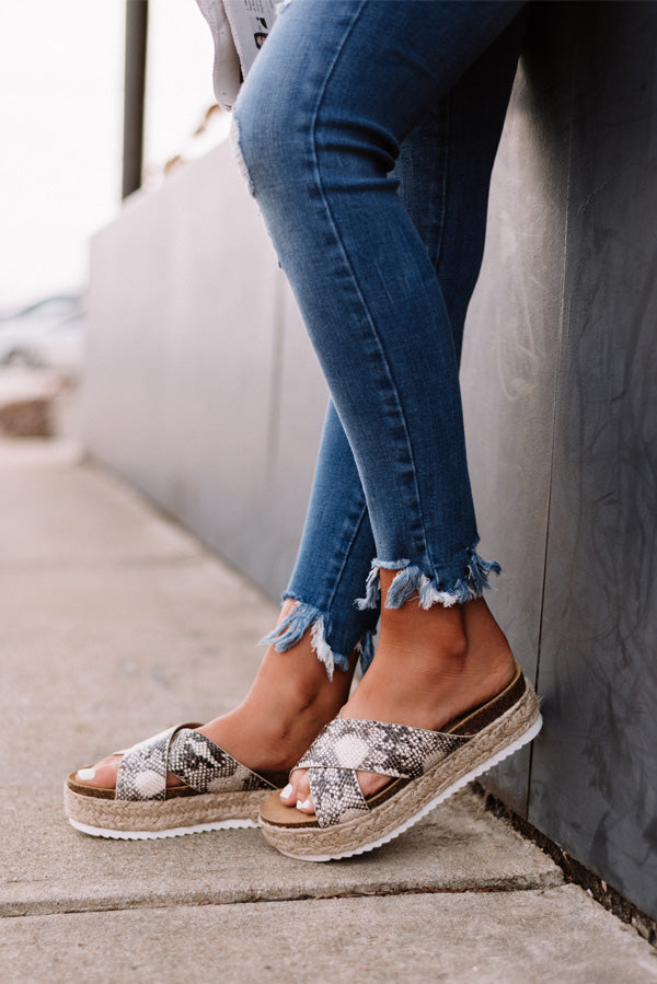 The Emmy Espadrille In Snake Print Image - 3