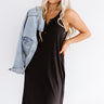 Sunset Blvd Dreams Henley Shift Dress in Black Image - 1