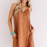 Sunset Blvd Dreams Henley Shift Dress in Camel Image - 1