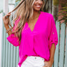 City Sleek Shift Top in Hot Pink Image - 1