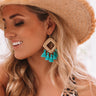 Bahama Sunrise Tassel Earrings In Turquoise Image - 1