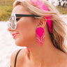 Paradise Passion Beaded Earrings In Hot Pink Image - 1