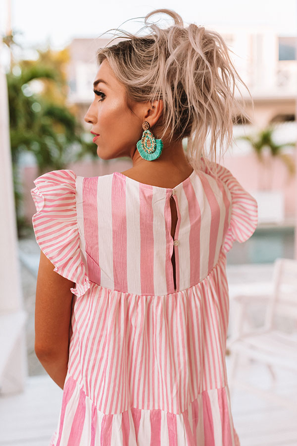 Happiness Forever Stripe Babydoll Dress in Pink Image - 4