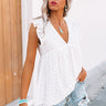 Matter Of Fact Eyelet Babydoll Top In White Image - 1
