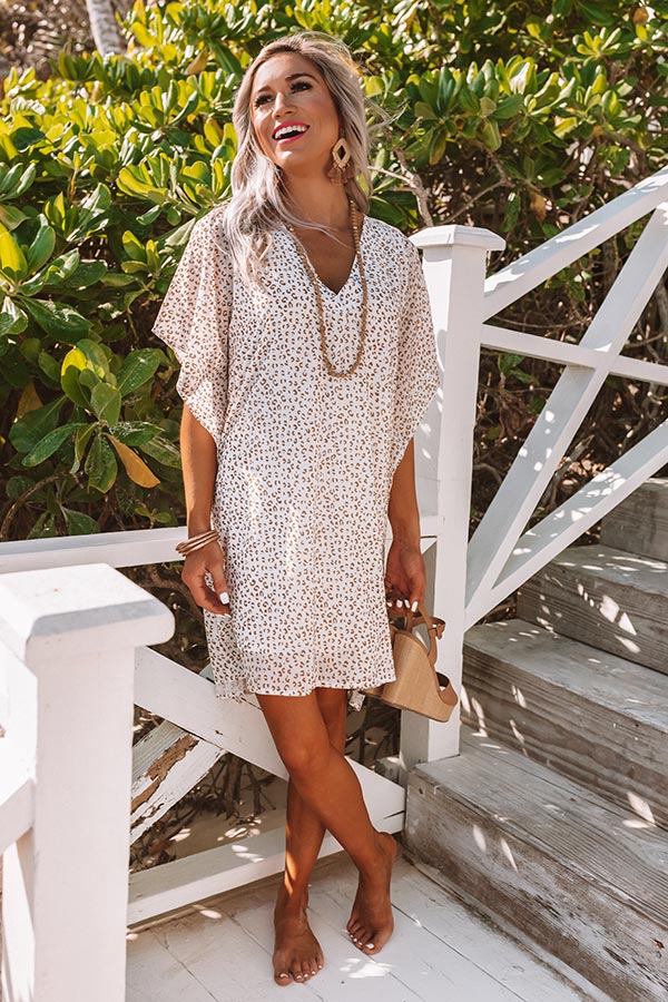 Sweetest Soul Leopard Shift Dress in White Image - 5