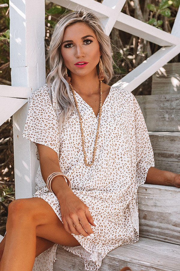 Sweetest Soul Leopard Shift Dress in White Image - 2