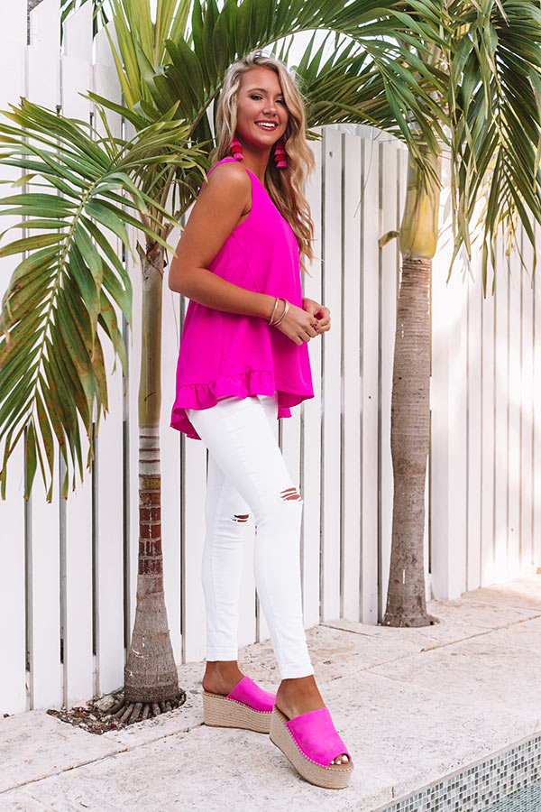 Talk of Tulum Shift Top in Hot Pink Image - 4