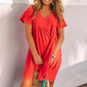 Bali Daydream Babydoll Dress In Coral Image - 1