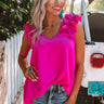 Malibu For Two Ruffle Tank in Hot Pink Image - 1