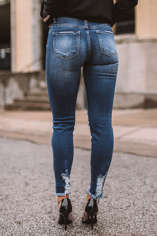 The Jasmine Midrise Distressed Ankle Skinny Image - 4