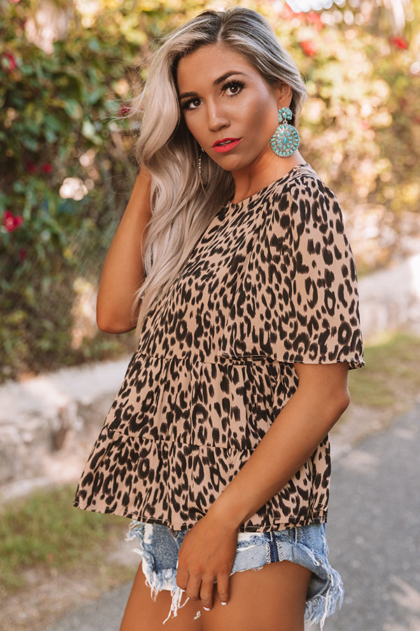 Ask Me Out Leopard Babydoll Top Image - 4